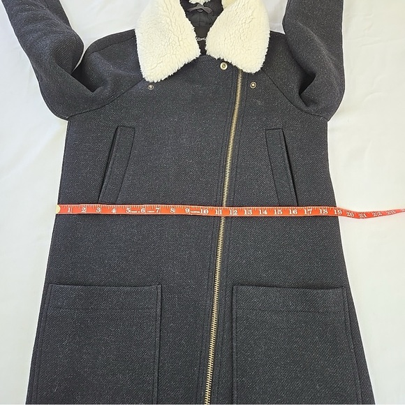 Madewell Eldridge Asymmetric Zip Coat in Black Insuluxe Fabric Women's XXS - Picture 11 of 15